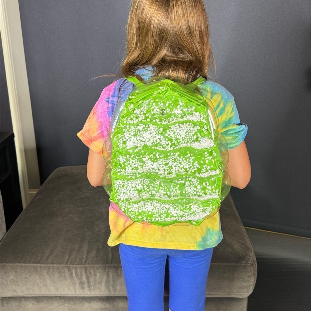Green Inflatable 90’s Retro Bubble BackPack Foam Ball One Size VINTAGE